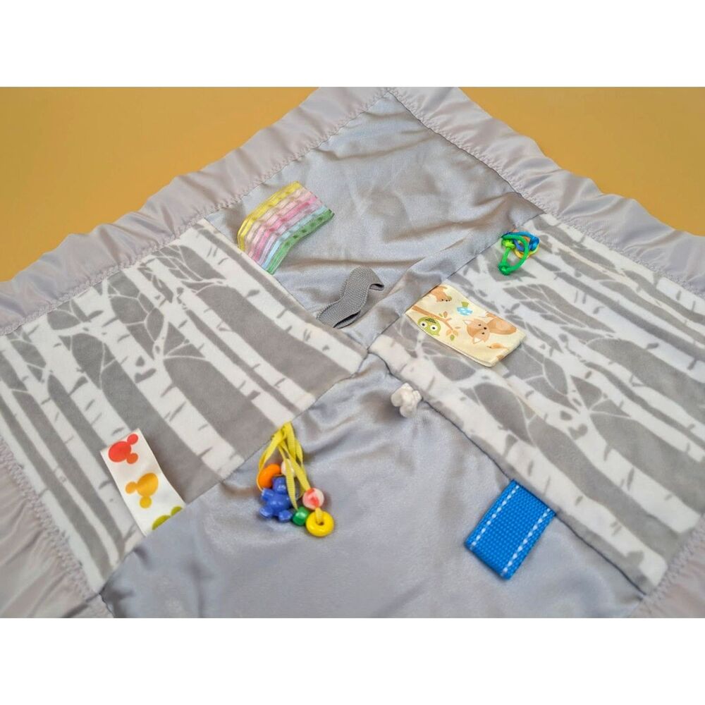 Baby Lovey Security Blanket Gray Sensory Toy Gender Neutral Replacement - Picture 2 of 10